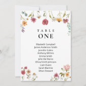 Carte de plan de table de mariage Wildflower Weddi (Devant)