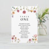 Carte de plan de table de mariage Wildflower Weddi (Debout devant)