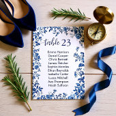 Carte de plan de table en toile bleue classique fr
