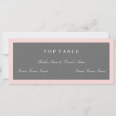 Carte de plan de table gris et rose blush pour le  (Devant)