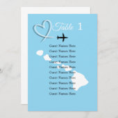 Carte de plan de table Hawaii de mariage de destin (Devant / Derrière)