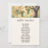 Carte de plan de table Raisins Rustiques Vignoble (Devant)