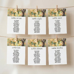 Carte de plan de table Raisins Rustiques Vignoble 