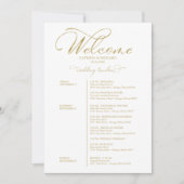 Carte de planning de week-end de mariage minimalis (Devant)