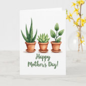 Carte de plante en pot à l'aquarelle (Fleur jaune)
