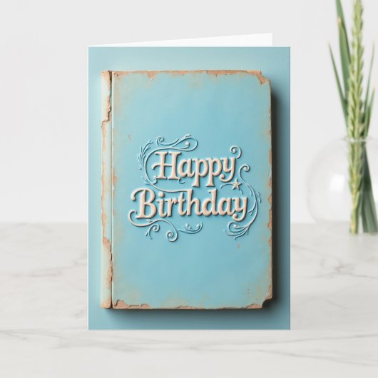 Carte de plaque d'anniversaire vintage (Devant)