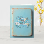 Carte de plaque d'anniversaire vintage (Fleur jaune)