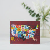 Carte de plaque de licence de la carte postale USA (Debout devant)
