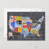 Carte de plaque de licence des États-Unis sur Plan (Devant / Derrière)