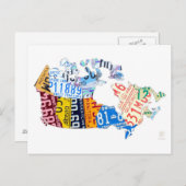 Carte de plaque de licence du Canada sur carte pos (Devant / Derrière)