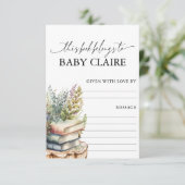 Carte de plaque de livre pour Baby Shower de conte (Debout devant)