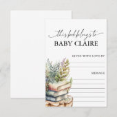 Carte de plaque de livre pour Baby Shower de conte (Devant / Derrière)