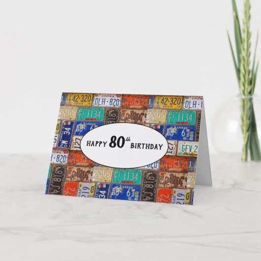 Carte de plaque d'immatriculation rouillée pour 80 (Devant)