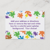 Carte de Playdate d'artiste et de peintre (Dos)