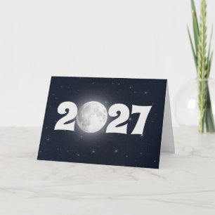 Carte de pleine lune du Nouvel An 2027