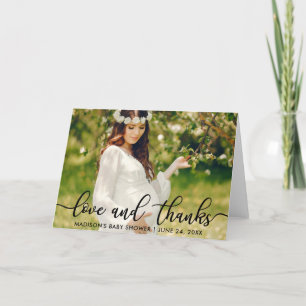 Carte de pli de photo d'amour et de mercis de baby
