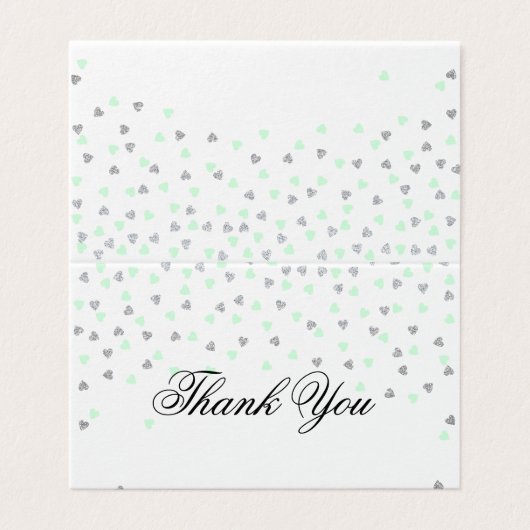 Carte de pliage de Merci à la menthe et à l'argent (Outside Unfolded)