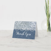 Carte de pliage Denim & Lace Merci rustique (Devant)