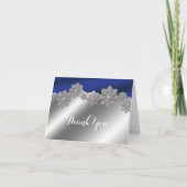 Carte de pliage d'hiver Silver & Blue Crystal (Devant)