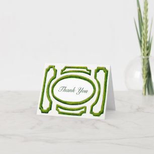 Carte de pliage Merci de couverture de jardin aqua