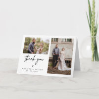 Carte de pliage minimaliste 2 Mariage photo