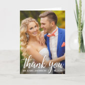 Carte de pliage photo mariage Merci (Devant)