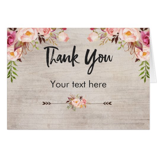 Carte de pliage Rustique Floral Boho (Devant Horizontal)