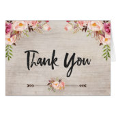 Carte de pliage Rustique Floral Boho (Devant Horizontal)