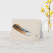 Carte de plume de Buse à queue rousse (Fleur jaune)