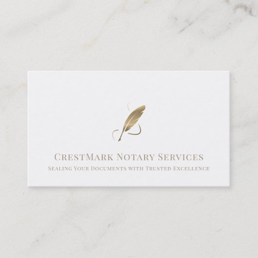 Carte de plume élégante pour le public notaire (Devant)
