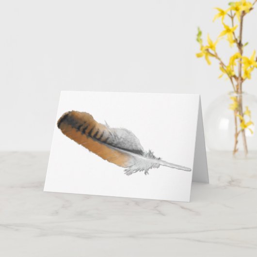 Carte de plumes à queue rouge Hawk (Fleur jaune)