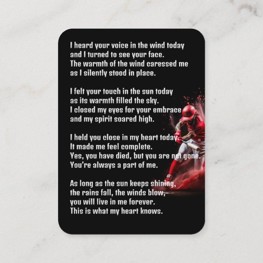 Carte de poche commémorative Baseball Softball  Ma (Dos)