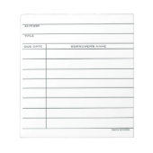 Carte de poche de bibliothèque - bloc-notes (Devant)