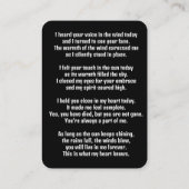 Carte de poche Memorial Yoga (Dos)