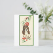Carte de poche Vintage Christmas Basset (Debout devant)