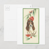 Carte de poche Vintage Christmas Basset (Devant / Derrière)