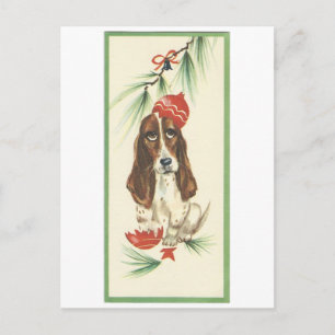 Carte de poche Vintage Christmas Basset