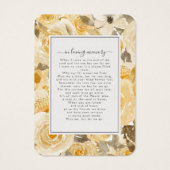 Carte de poème commémorative de la photo florale j (Dos)