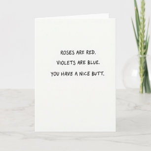 Carte de poème d'amour drôle pour les fesses