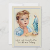 Carte de poème de prière catholique Vierge Sainte  (Devant)