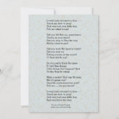 Carte de poème de prière catholique Vierge Sainte  (Dos)