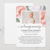 Carte de poème de Sympathie pour les funérailles d (Devant / Derrière)