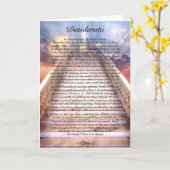 Carte de poème DESIDERATA sur l'escalier vers le c (Fleur jaune)