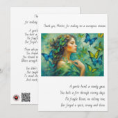 Carte de poème Merci Maman (Devant / Derrière)