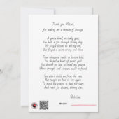 Carte de poème Merci Maman (Dos)