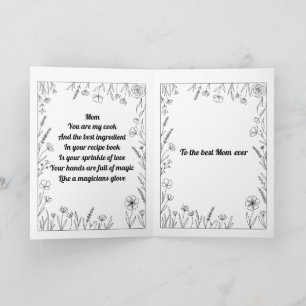Carte de poème personnalisée pour la fête des mère