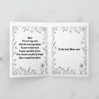 Carte de poème personnalisée pour la fête des mère