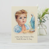 Carte de poésie catholique de prière de la Vierge  (Debout devant)