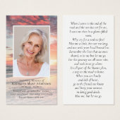 Carte de poésie commémorative Sunset Photo (Devant & derrière)