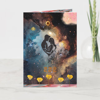 Carte de poésie de connexion d'amour de l'âme plié